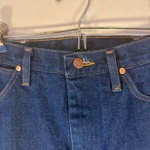 Wrangler Mens Dark Wash Denim Jeans 33x34 Straight‎ Leg Classic Fit